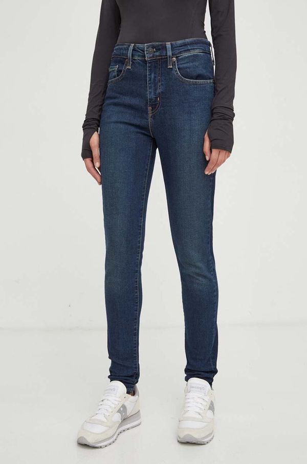 Levi's Traperice Levi's 721 HIGH RISE SKINNY za žene, boja: tamno plava