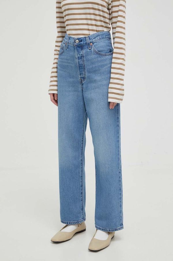 Levi's Traperice Levi's RIBCAGE STRAIGHT ANKLE za žene, visoki struk