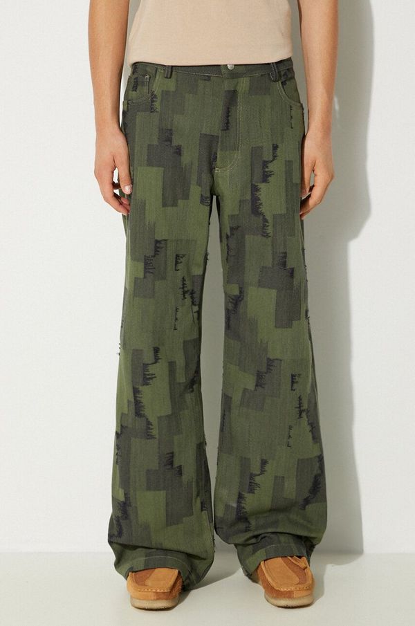 Marcelo Burlon Traperice Marcelo Burlon AOP Cross Wide Pants za muškarce, CMCA187F24FAB0025810