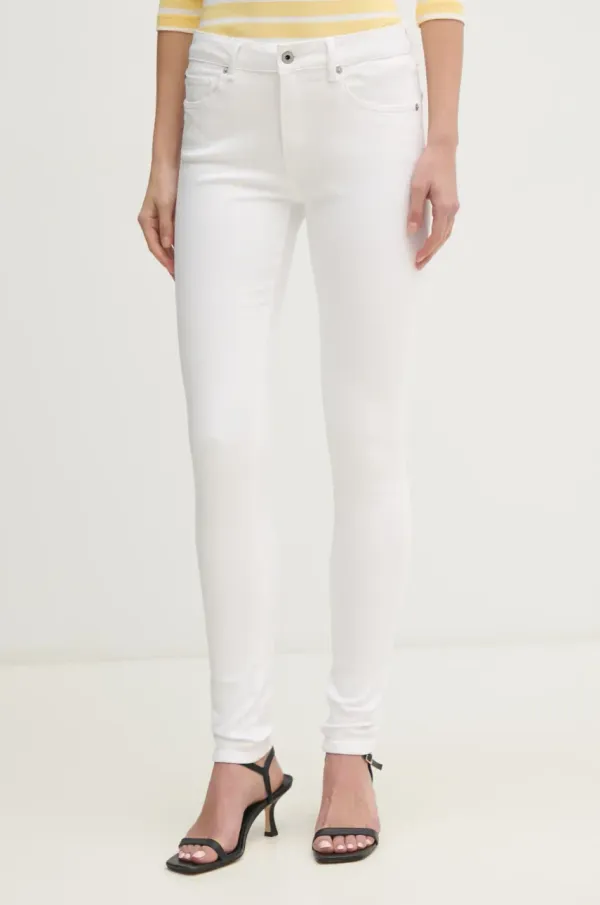 Pepe Jeans Traperice Pepe Jeans SKINNY JEANS MW REGENT za žene, boja: bijela, PL204728TC7