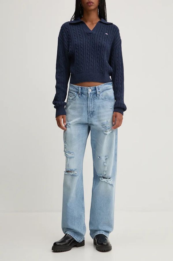 Tommy Jeans Traperice Tommy Jeans za žene, visoki struk, DW0DW19618