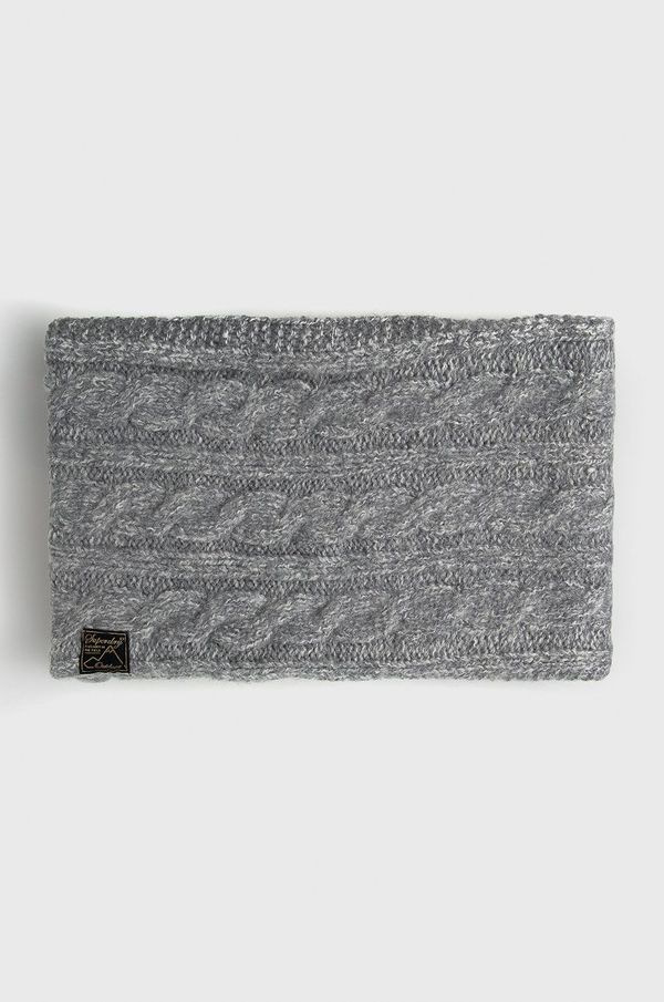 Superdry Veliki šal s primjesom vune Superdry boja: siva