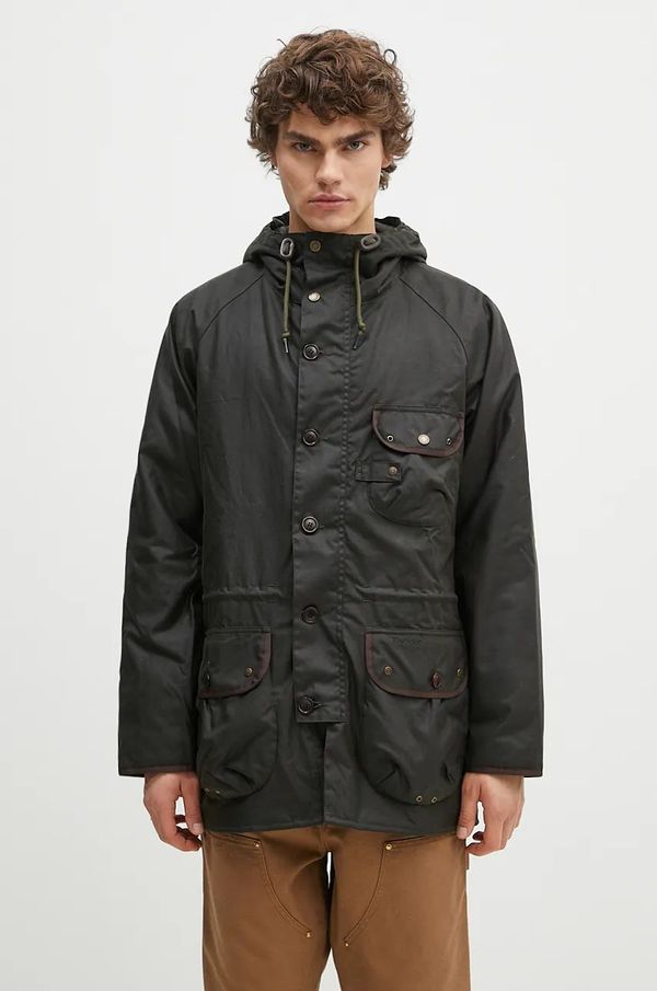 Barbour Voštana parka Barbour Field Wax Parka boja: zelena, za prijelazno razdoblje, MWX2349
