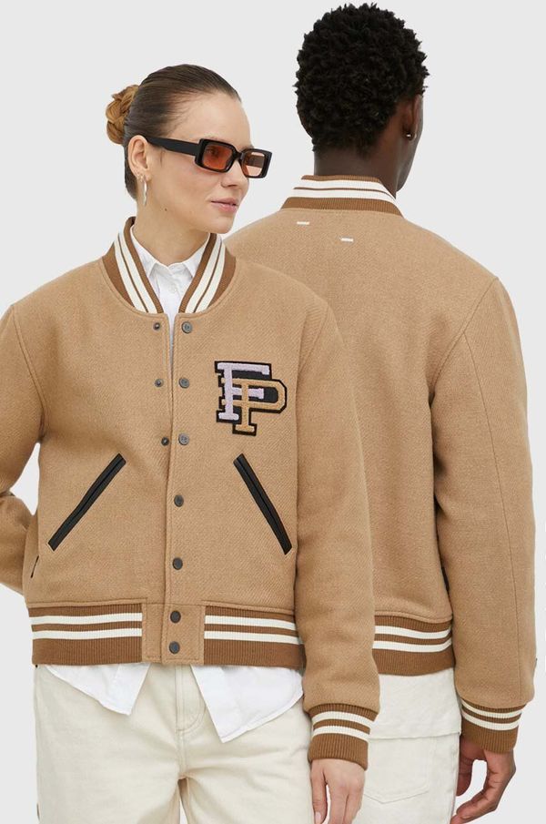 Filling Pieces Vunena bomber jakna Filling Pieces Varsity Jacket boja: smeđa, za prijelazno razdoblje, 81422209985