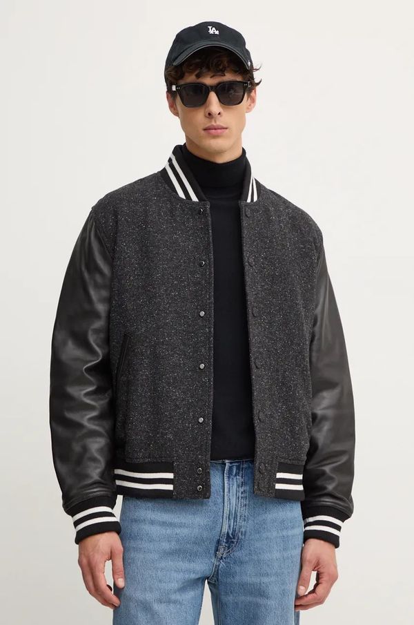 Tommy Hilfiger Vunena bomber jakna Tommy Hilfiger boja: crna, za prijelazno razdoblje, oversize, MW0MW37030