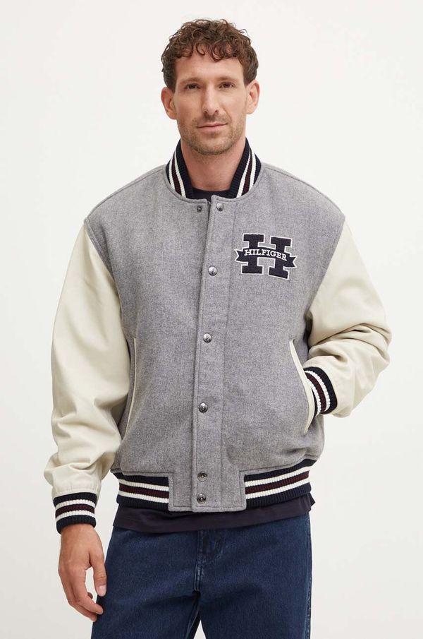 Tommy Hilfiger Vunena bomber jakna Tommy Hilfiger boja: siva, za zimu, MW0MW37032
