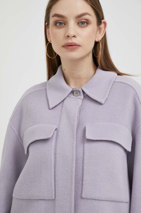 Calvin Klein Vunena jakna Calvin Klein boja: ljubičasta, za prijelazno razdoblje