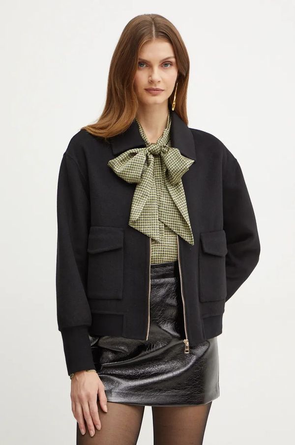 Liu Jo Vunena jakna Liu Jo boja: crna, za prijelazno razdoblje, oversize, WF4254 T4627