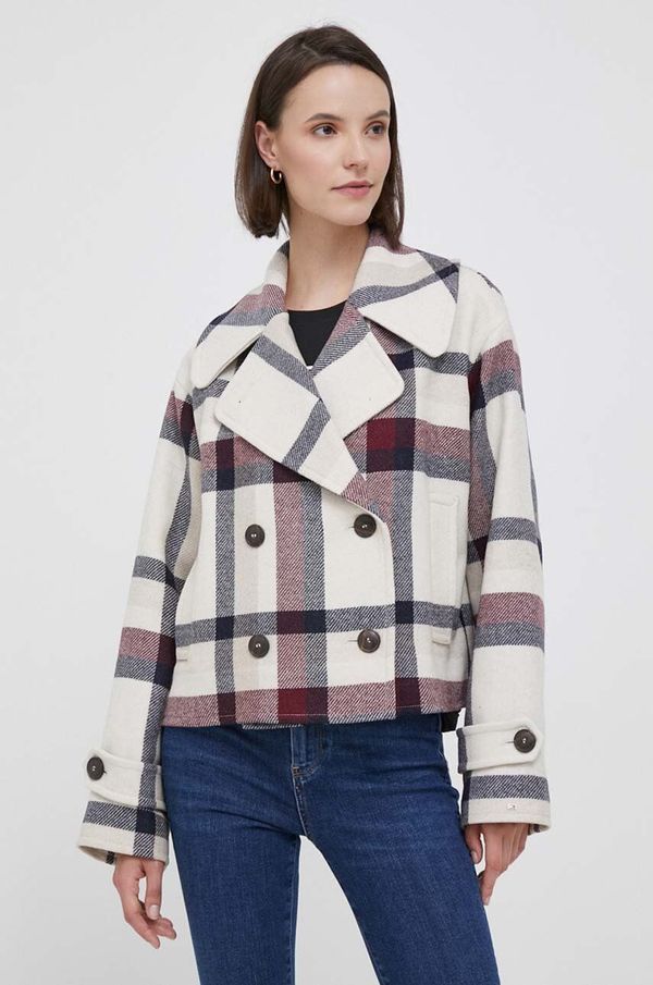 Tommy Hilfiger Vunena jakna Tommy Hilfiger boja: bež, za prijelazno razdoblje