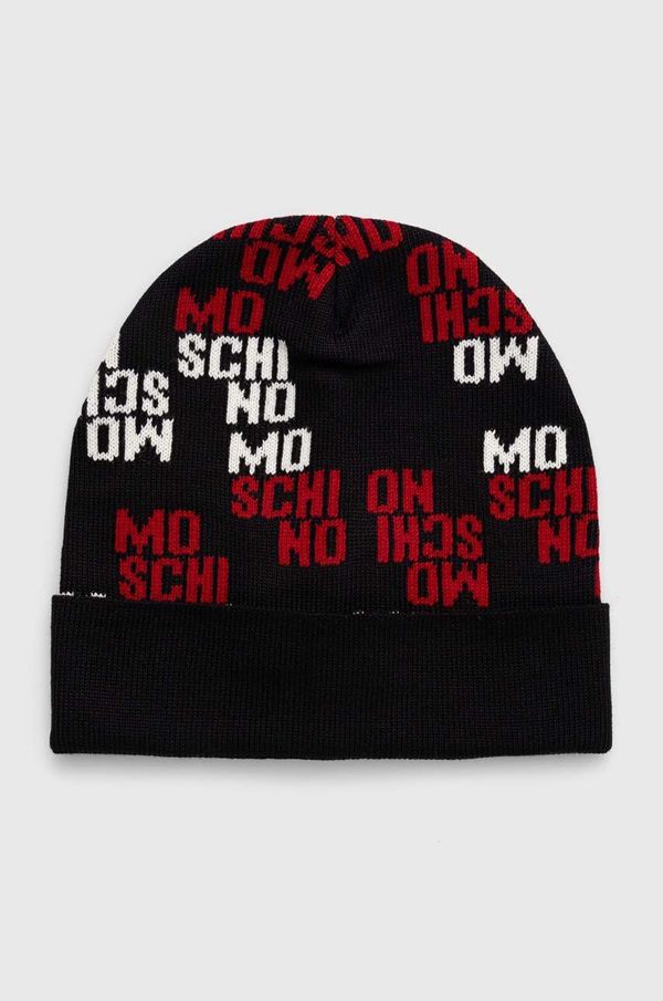 Moschino Vunena kapa Moschino boja: crna, vunena