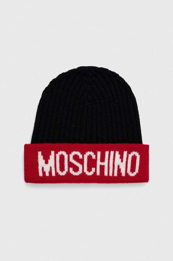 Moschino Vunena kapa Moschino boja: crvena, vunena