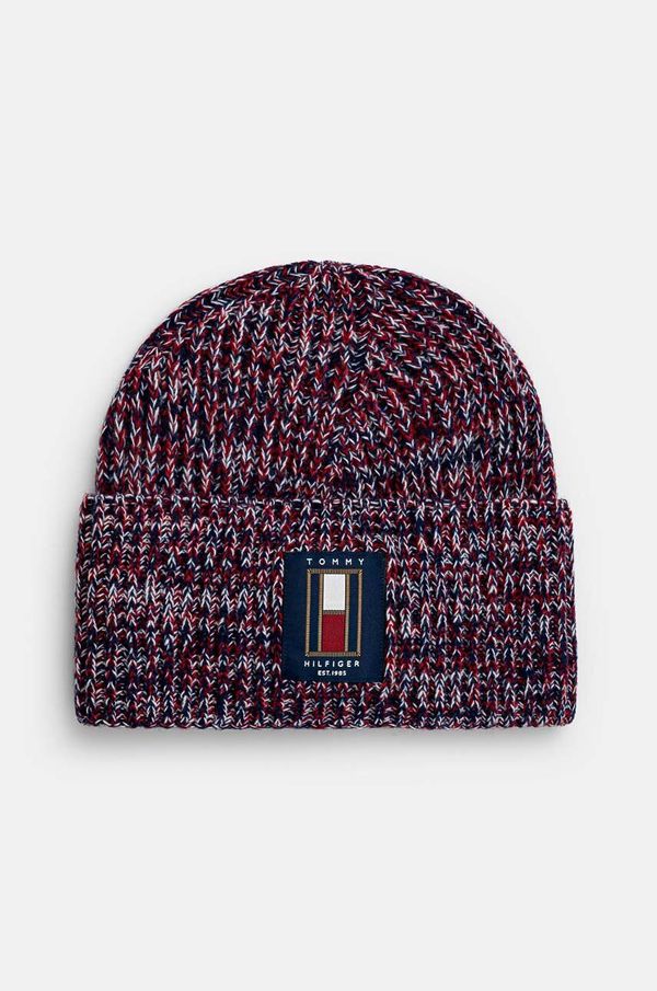 Tommy Hilfiger Vunena kapa Tommy Hilfiger boja: bordo, od debelog pletiva, vunena, AM0AM12808