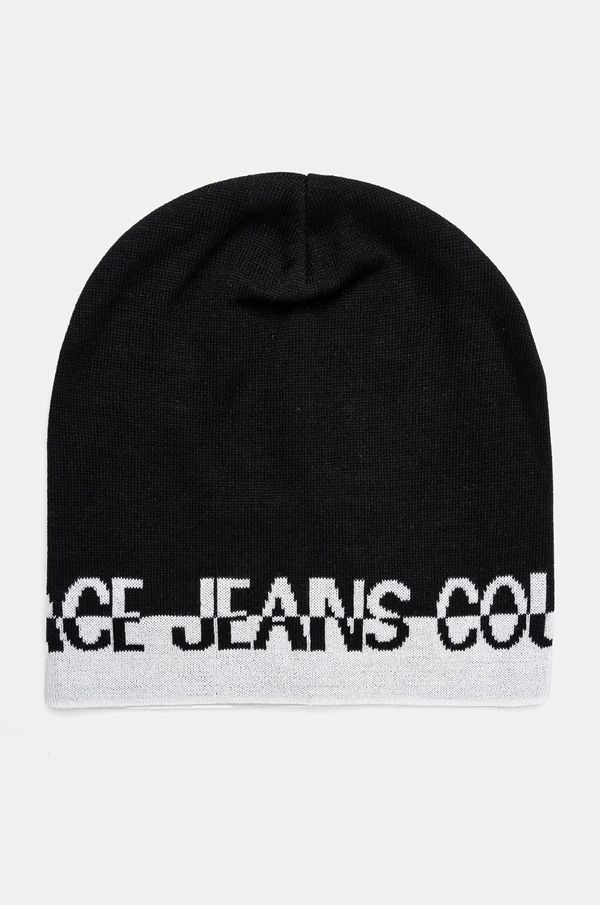Versace Jeans Couture Vunena kapa Versace Jeans Couture boja: crna, od tanke pletenine, vunena, 77GAZK57 ZG315