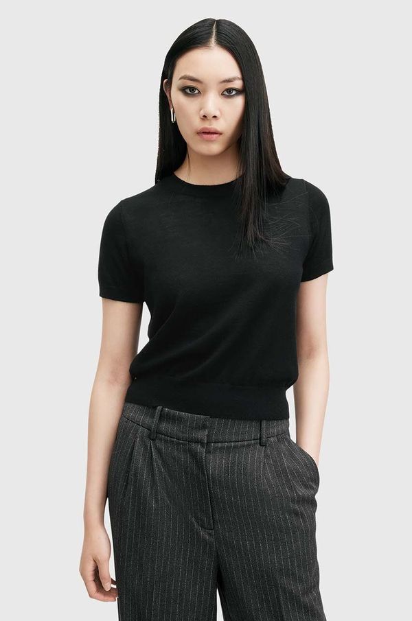 AllSaints Vunena majica kratkih rukava AllSaints BERN boja: crna, W108KB