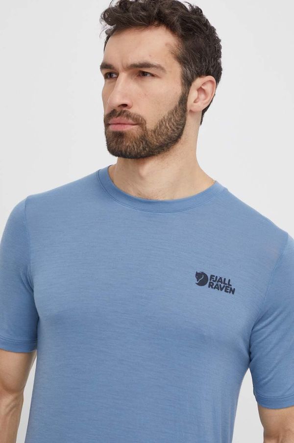 Fjallraven Vunena majica kratkih rukava Fjallraven Abisko Wool Logo bez uzorka, F86977