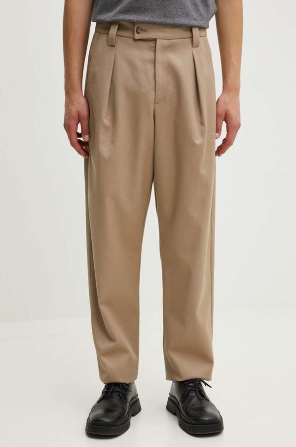 A.P.C. Vunene hlače A.P.C. pantalon renato boja: bež, ravni kroj, WVBBF.H08428
