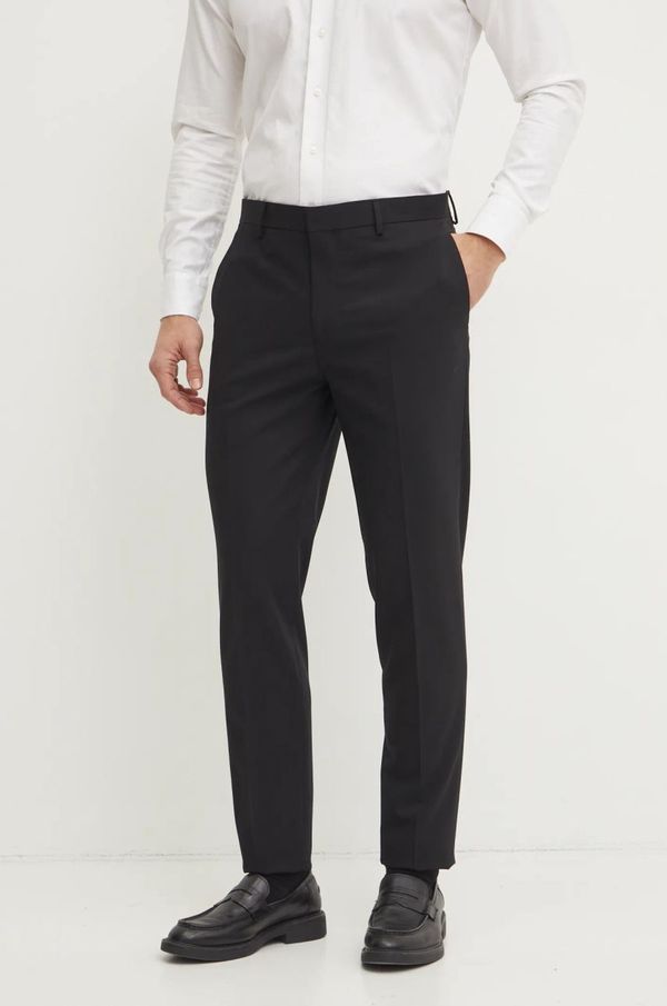 Calvin Klein Vunene hlače Calvin Klein boja: crna, uski kroj, K10K114347