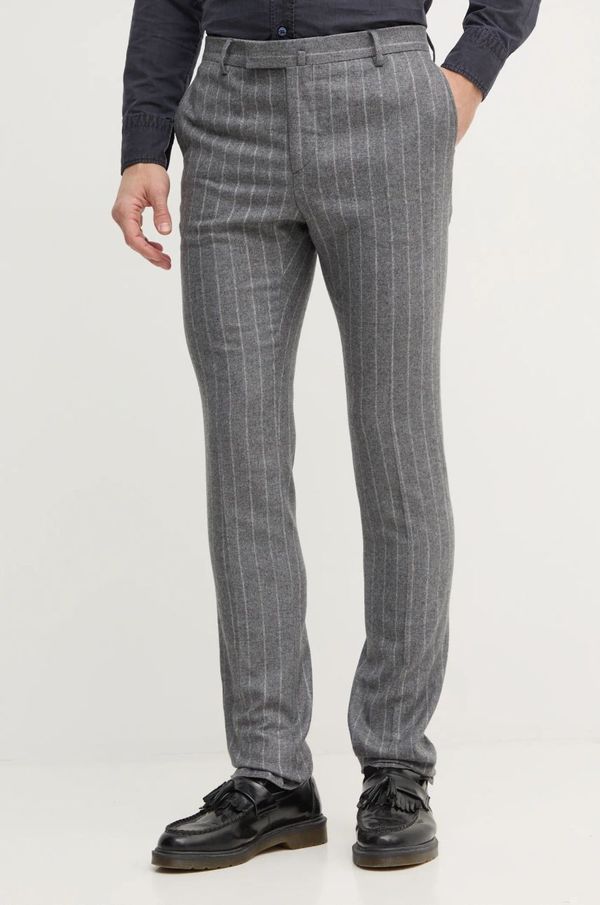 Hackett London Vunene hlače Hackett London boja: siva, uski kroj, HM470562R