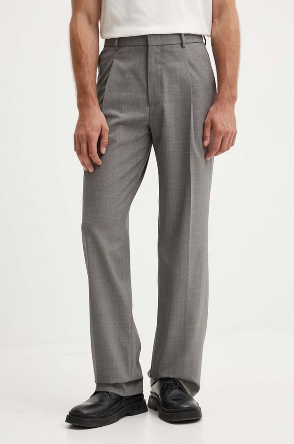 MSGM Vunene hlače MSGM boja: siva, chinos kroj, 3740MP13X.247506