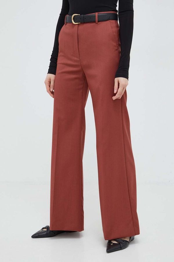 Weekend Max Mara Vunene hlače Weekend Max Mara boja: crvena, trapez, visoki struk, 2415131081600