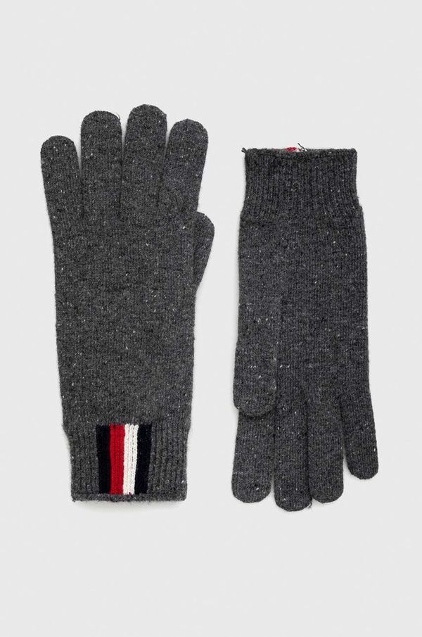 Tommy Hilfiger Vunene rukavice Tommy Hilfiger za muškarce, boja: siva