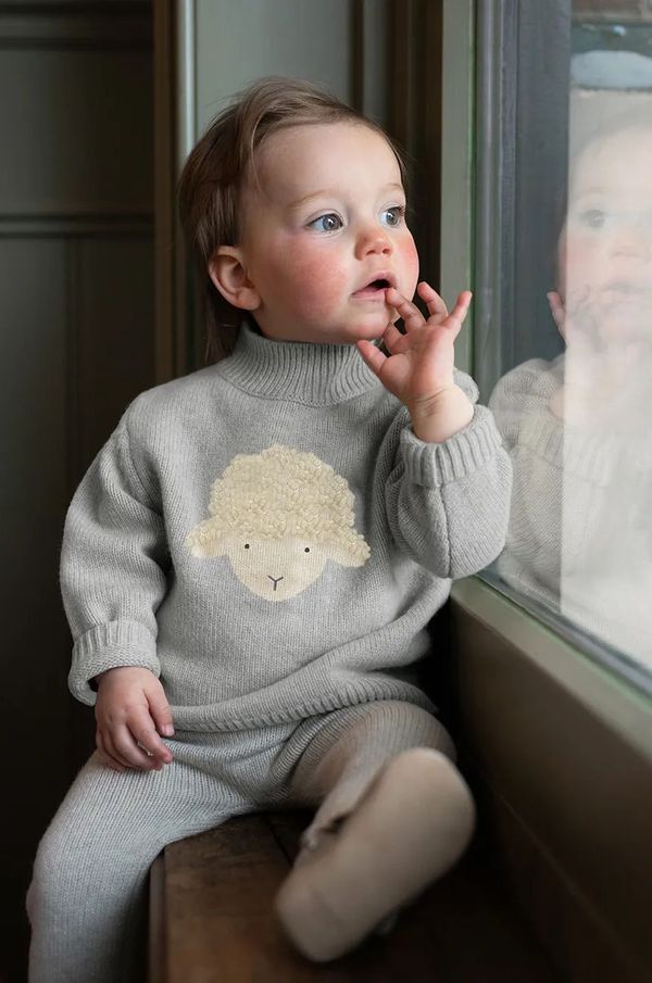 Donsje Vuneni dječji džemper Donsje Denn Merino Wool Sweater Lammy boja: siva, 4083504