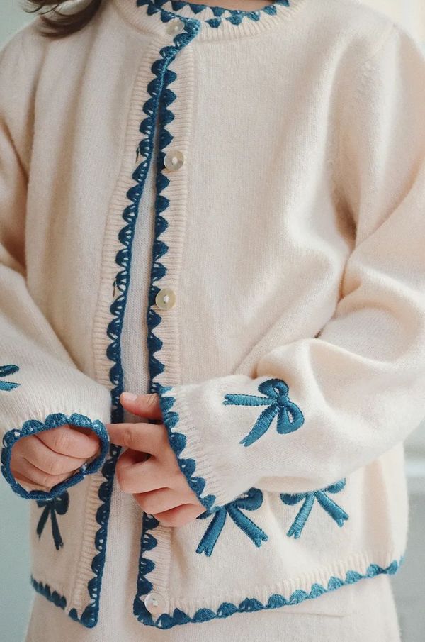 Konges Sløjd Vuneni dječji kardigan Konges Sløjd COLLETTE KNIT CARDIGAN boja: bež, KS101934