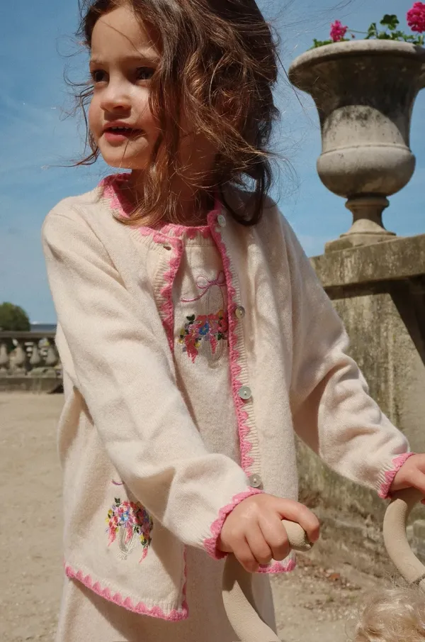 Konges Sløjd Vuneni dječji kardigan Konges Sløjd COLLETTE KNIT CARDIGAN boja: bež, KS102823