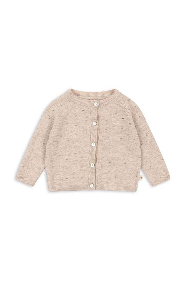 Konges Sløjd Vuneni dječji kardigan Konges Sløjd MINO KNIT CARDIGAN boja: bež, KS101614