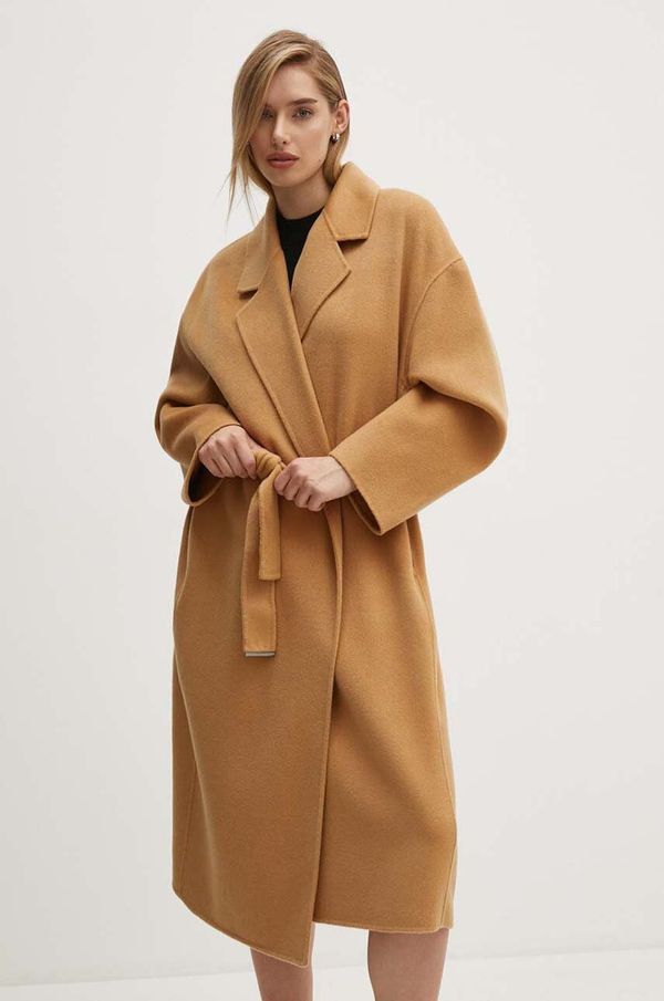 Calvin Klein Vuneni kaput Calvin Klein boja: smeđa, za prijelazno razdoblje, oversize, K20K207089