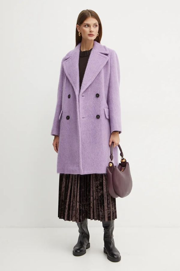 Weekend Max Mara Vuneni kaput Weekend Max Mara boja: ljubičasta, za prijelazno razdoblje, oversize, 2425016032600