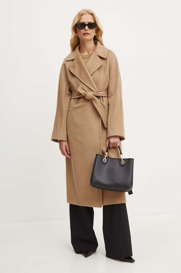 Weekend Max Mara Vuneni kaput Weekend Max Mara boja: smeđa, za prijelazno razdoblje, oversize, 2425016092600