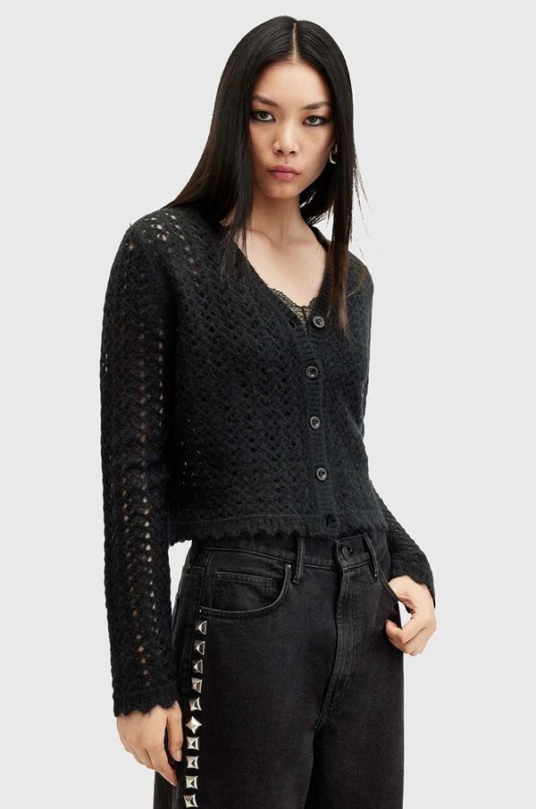 AllSaints Vuneni kardigan AllSaints VIVIAN boja: crna, W056KB