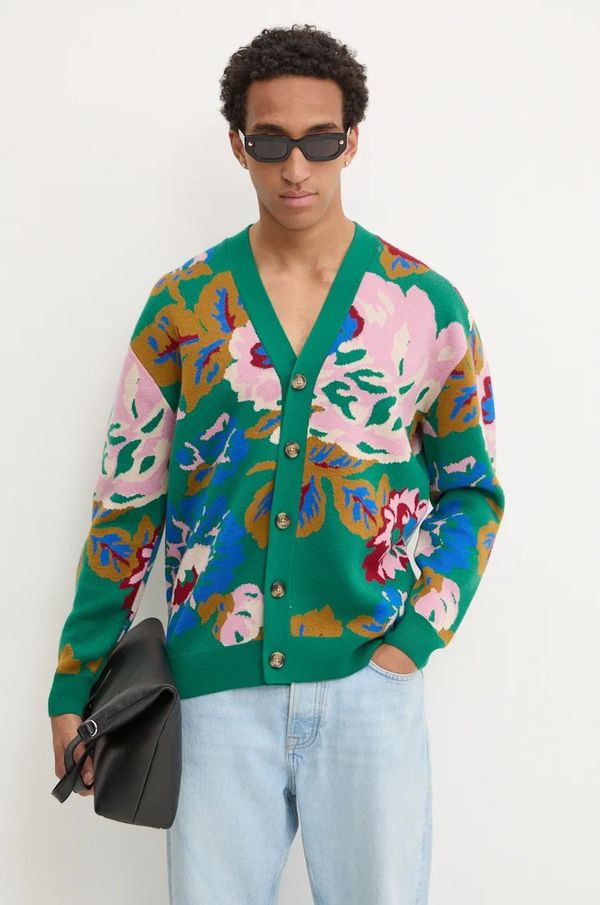 Drôle de Monsieur Vuneni kardigan Drôle de Monsieur Le Cardigan Peony boja: zelena, E-CA124-WO007-GN