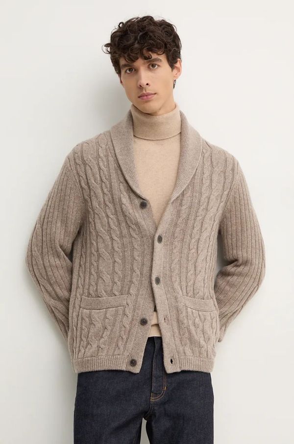 Hackett London Vuneni kardigan Hackett London boja: bež, HM703218