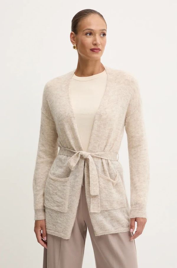 Max Mara Leisure Vuneni kardigan Max Mara Leisure boja: bež, lagani, 2426346038600