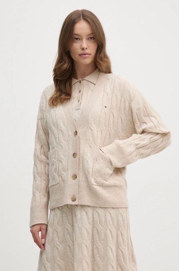 Tommy Hilfiger Vuneni kardigan Tommy Hilfiger boja: bež, WW0WW43089
