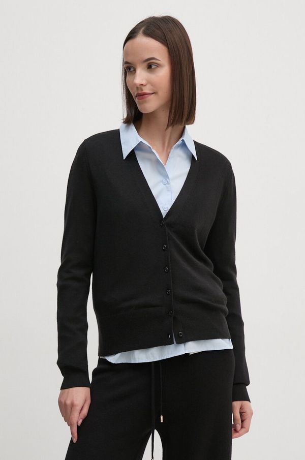 Tommy Hilfiger Vuneni kardigan Tommy Hilfiger boja: crna, lagani, WW0WW42140