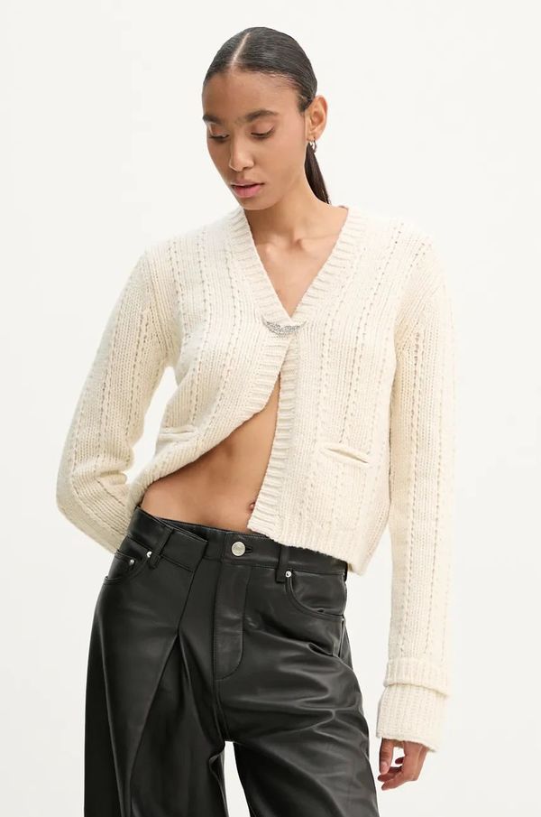 Zadig&Voltaire Vuneni kardigan ZADIG&VOLTAIRE boja: bež, KWCA00578