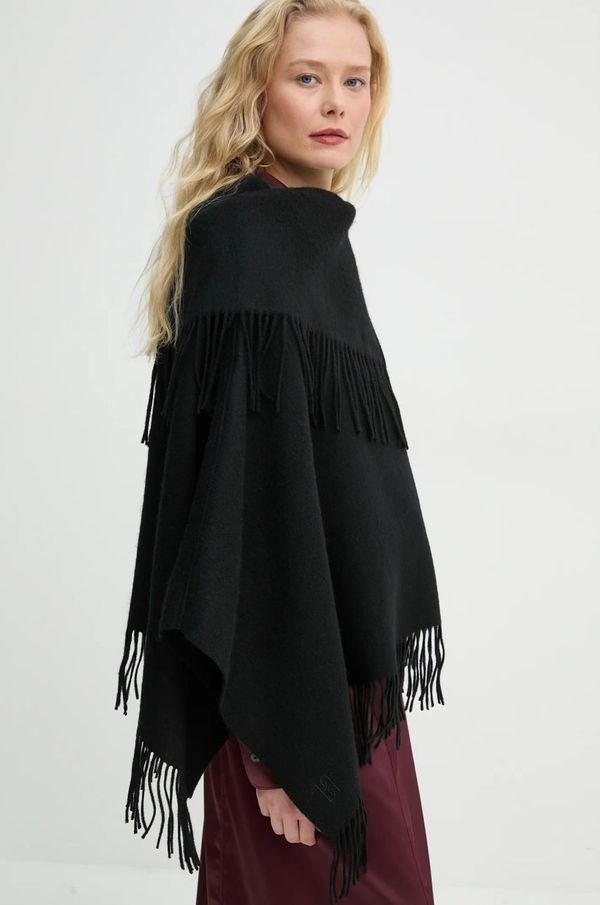 By Malene Birger Vuneni pončo By Malene Birger TURTMA boja: crna, lagane, Q70455023Z