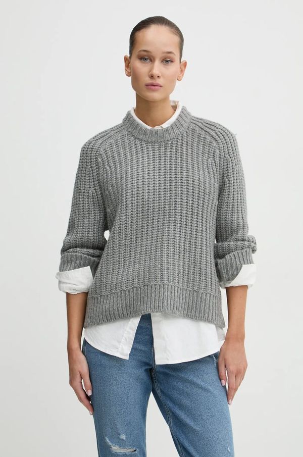 Abercrombie & Fitch Vuneni pulover Abercrombie & Fitch za žene, boja: siva, topli, KI150-4372