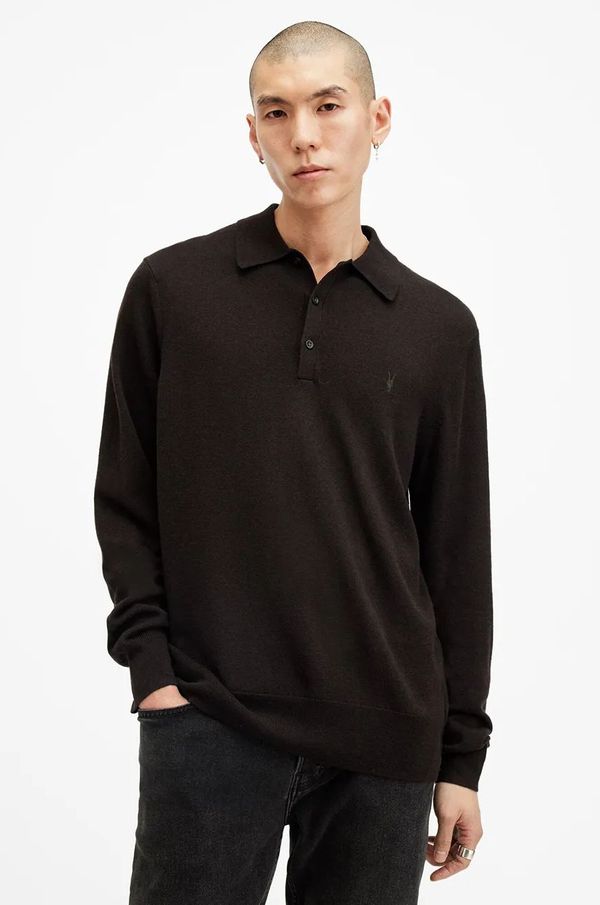AllSaints Vuneni pulover AllSaints KILBURN za muškarce, boja: smeđa, lagani, M091KB