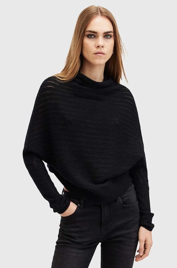 AllSaints Vuneni pulover AllSaints RIDLEY LADDER boja: crna, lagani, W020KB
