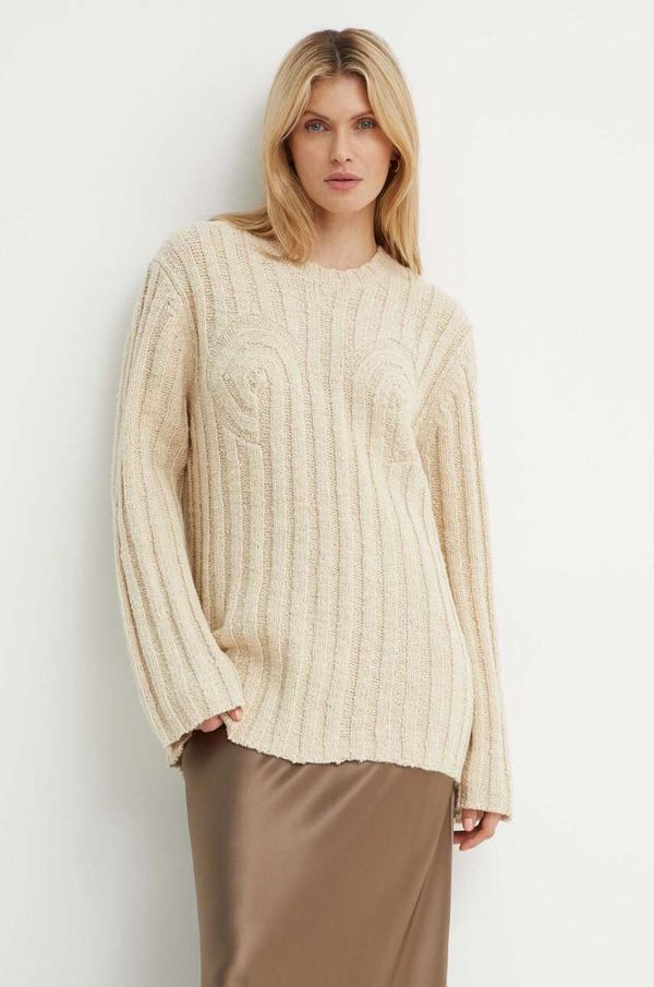 By Malene Birger Vuneni pulover By Malene Birger CIRRA za žene, boja: bež, topli, Q72457001