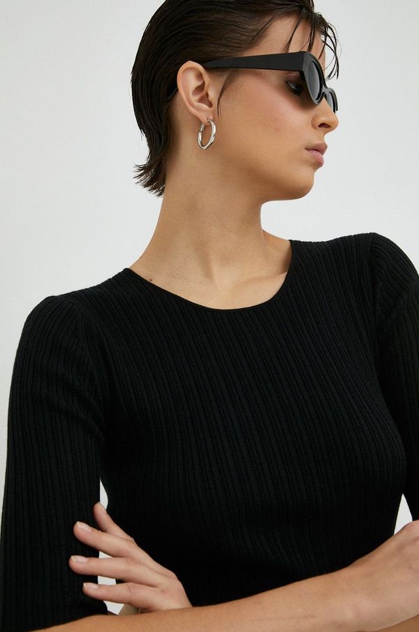 By Malene Birger Vuneni pulover By Malene Birger za žene, boja: crna, lagani
