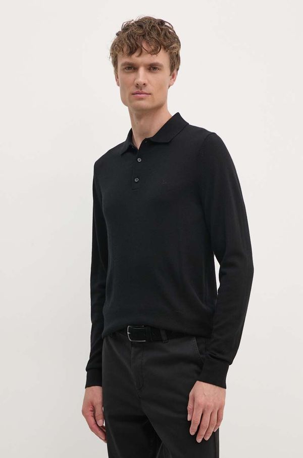 Calvin Klein Vuneni pulover Calvin Klein za muškarce, boja: crna, lagani, K10K113418