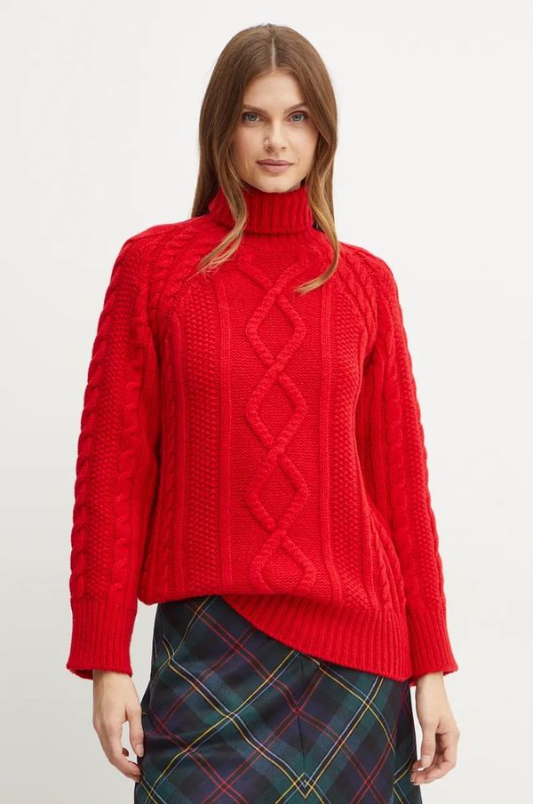 Forte Forte Vuneni pulover Forte Forte za žene, boja: crvena, topli, s dolčevitom, 13340_my knit