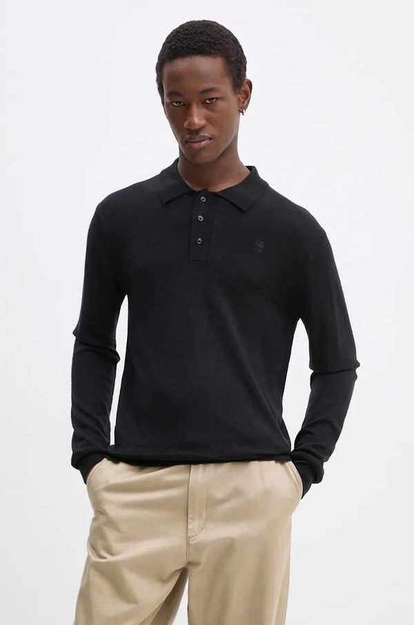 G-Star Raw Vuneni pulover G-Star Raw za muškarce, boja: crna, lagani, D25066-D847