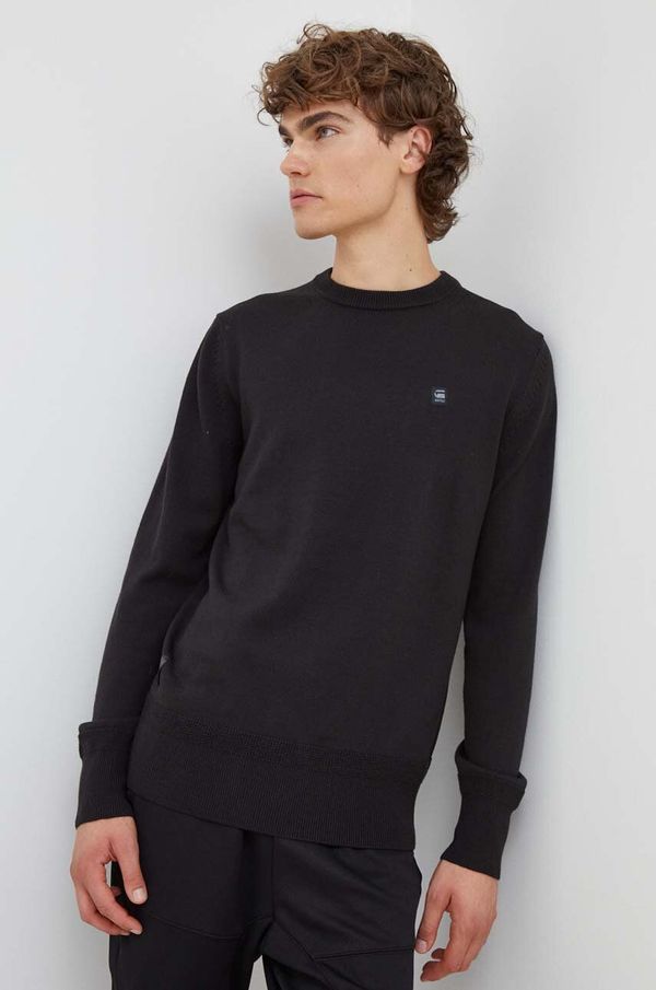 G-Star Raw Vuneni pulover G-Star Raw za muškarce, boja: crna, lagani