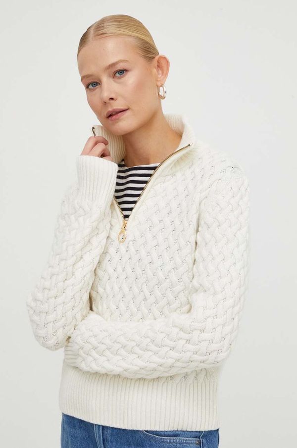 G-Star Raw Vuneni pulover G-Star Raw za žene, boja: bež, topli